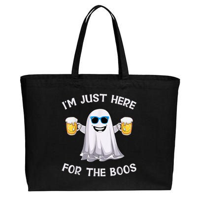 Im Just Here For The Boos Ghost Funny Halloween Beer Lover Cotton Canvas Jumbo Tote