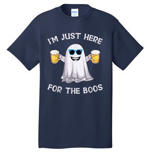 Im Just Here For The Boos Ghost Funny Halloween Beer Lover Tall T-Shirt