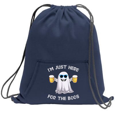 Im Just Here For The Boos Ghost Funny Halloween Beer Lover Sweatshirt Cinch Pack Bag