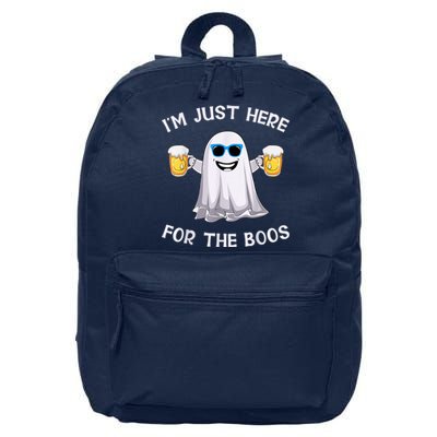 Im Just Here For The Boos Ghost Funny Halloween Beer Lover 16 in Basic Backpack