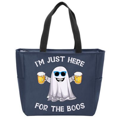 Im Just Here For The Boos Ghost Funny Halloween Beer Lover Zip Tote Bag