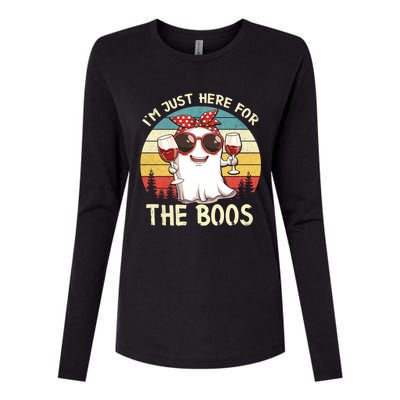 Im Just Here For The Boos Funny Halloween Outfit Gift Womens Cotton Relaxed Long Sleeve T-Shirt