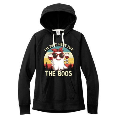 Im Just Here For The Boos Funny Halloween Outfit Gift Women's Fleece Hoodie