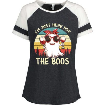 Im Just Here For The Boos Funny Halloween Outfit Gift Enza Ladies Jersey Colorblock Tee