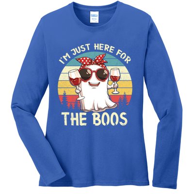 Im Just Here For The Boos Funny Halloween Outfit Gift Ladies Long Sleeve Shirt