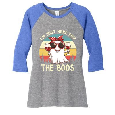 Im Just Here For The Boos Funny Halloween Outfit Gift Women's Tri-Blend 3/4-Sleeve Raglan Shirt