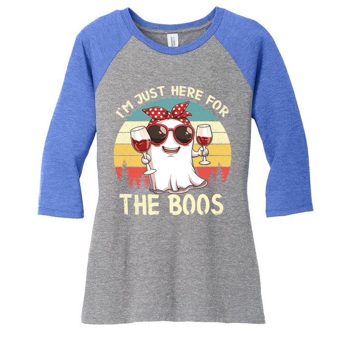 Im Just Here For The Boos Funny Halloween Outfit Gift Women's Tri-Blend 3/4-Sleeve Raglan Shirt