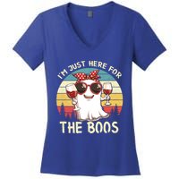 Im Just Here For The Boos Funny Halloween Outfit Gift Women's V-Neck T-Shirt