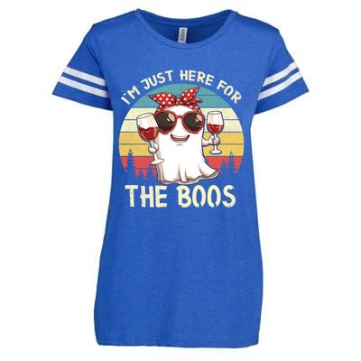 Im Just Here For The Boos Funny Halloween Outfit Gift Enza Ladies Jersey Football T-Shirt