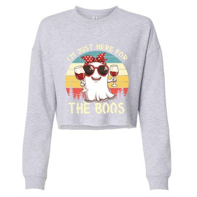 Im Just Here For The Boos Funny Halloween Outfit Gift Cropped Pullover Crew