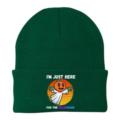 Im Just Here For The PulseChain Funny Halloween HEX Funny Halloween Pulsechain Knit Cap Winter Beanie