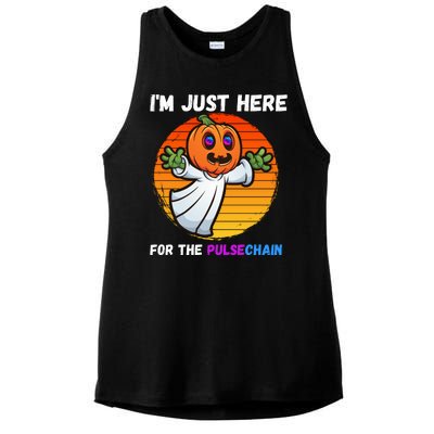 Im Just Here For The PulseChain Funny Halloween HEX Funny Halloween Pulsechain Ladies PosiCharge Tri-Blend Wicking Tank