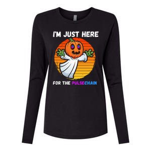 Im Just Here For The PulseChain Funny Halloween HEX Funny Halloween Pulsechain Womens Cotton Relaxed Long Sleeve T-Shirt