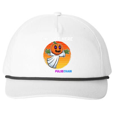 Im Just Here For The PulseChain Funny Halloween HEX Funny Halloween Pulsechain Snapback Five-Panel Rope Hat