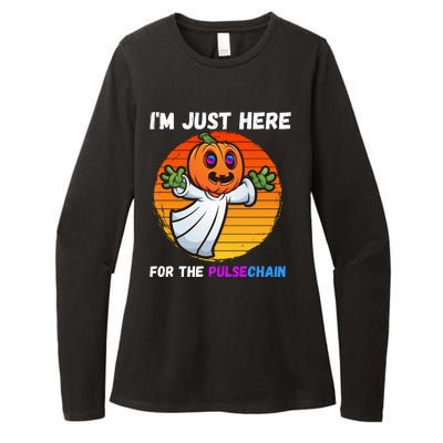 Im Just Here For The PulseChain Funny Halloween HEX Funny Halloween Pulsechain Womens CVC Long Sleeve Shirt