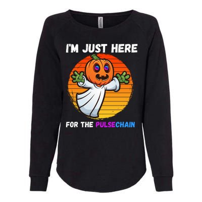 Im Just Here For The PulseChain Funny Halloween HEX Funny Halloween Pulsechain Womens California Wash Sweatshirt