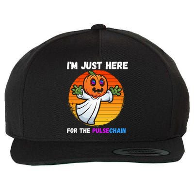 Im Just Here For The PulseChain Funny Halloween HEX Funny Halloween Pulsechain Wool Snapback Cap