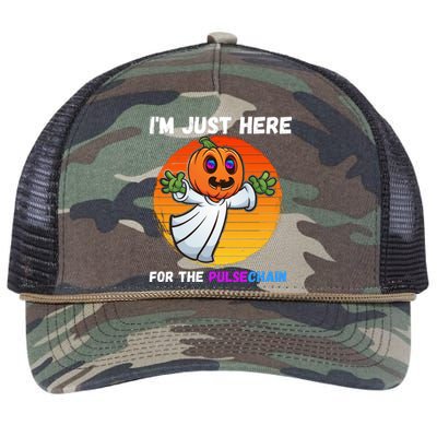 Im Just Here For The PulseChain Funny Halloween HEX Funny Halloween Pulsechain Retro Rope Trucker Hat Cap