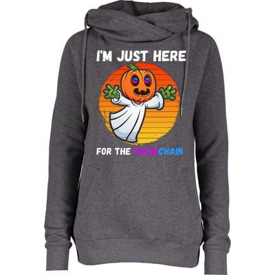 Im Just Here For The PulseChain Funny Halloween HEX Funny Halloween Pulsechain Womens Funnel Neck Pullover Hood