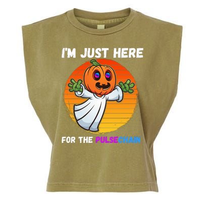 Im Just Here For The PulseChain Funny Halloween HEX Funny Halloween Pulsechain Garment-Dyed Women's Muscle Tee