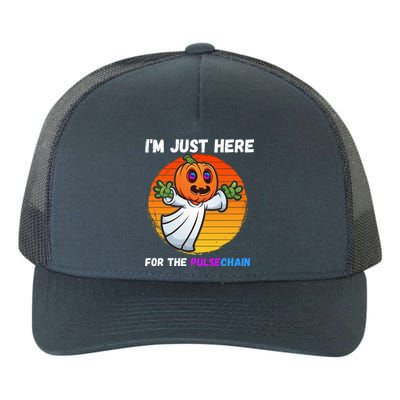 Im Just Here For The PulseChain Funny Halloween HEX Funny Halloween Pulsechain Yupoong Adult 5-Panel Trucker Hat