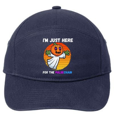 Im Just Here For The PulseChain Funny Halloween HEX Funny Halloween Pulsechain 7-Panel Snapback Hat