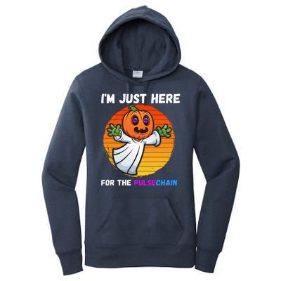 Im Just Here For The PulseChain Funny Halloween HEX Funny Halloween Pulsechain Women's Pullover Hoodie