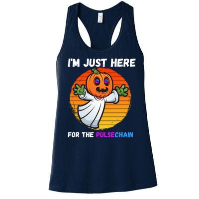 Im Just Here For The PulseChain Funny Halloween HEX Funny Halloween Pulsechain Women's Racerback Tank