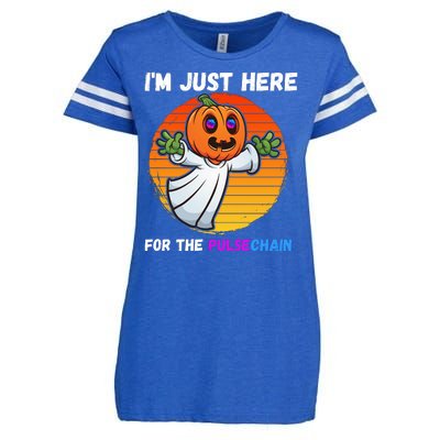 Im Just Here For The PulseChain Funny Halloween HEX Funny Halloween Pulsechain Enza Ladies Jersey Football T-Shirt