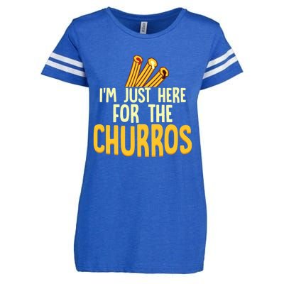 Im Just Here For The Churros Latin Pastry Food Dessert Cute Gift Enza Ladies Jersey Football T-Shirt