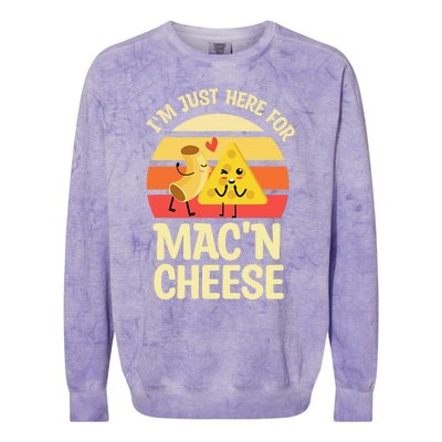 I'm Just Here For Mac 'N Cheese Noodles Pasta Lovers Colorblast Crewneck Sweatshirt