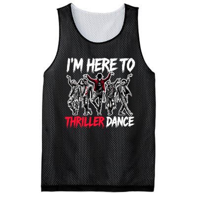 IM Just Here To Thriller Dance Funny Halloween Zombie Party Mesh Reversible Basketball Jersey Tank