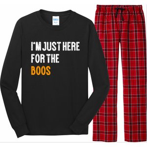 Im Just Here For The Boos Pun Cute Gift Long Sleeve Pajama Set