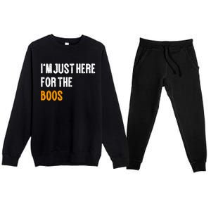 Im Just Here For The Boos Pun Cute Gift Premium Crewneck Sweatsuit Set