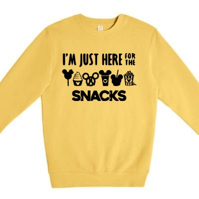 Im Just Here For The Snacks Premium Crewneck Sweatshirt