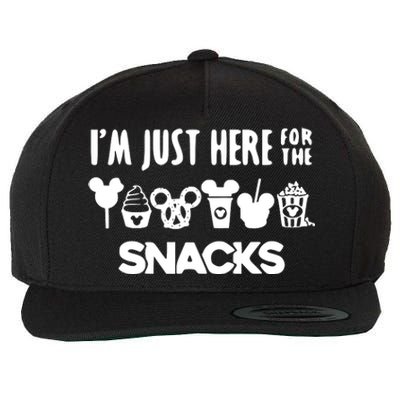 Im Just Here For The Snacks Wool Snapback Cap