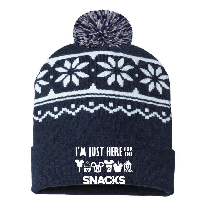 Im Just Here For The Snacks USA-Made Snowflake Beanie