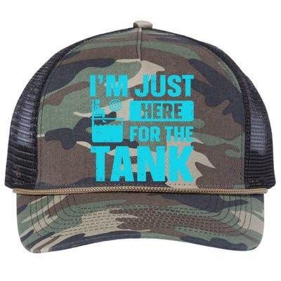 I’m Just Here For The Tank Quote For A Dunking Booth Fan Retro Rope Trucker Hat Cap