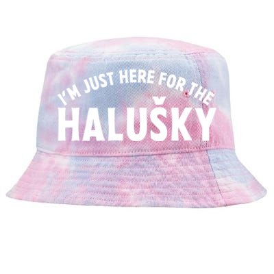 Im Just Here For The Haluški Funny Slovak Food Slovakian Gift Tie-Dyed Bucket Hat