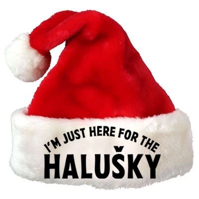 Im Just Here For The Haluški Funny Slovak Food Slovakian Gift Premium Christmas Santa Hat