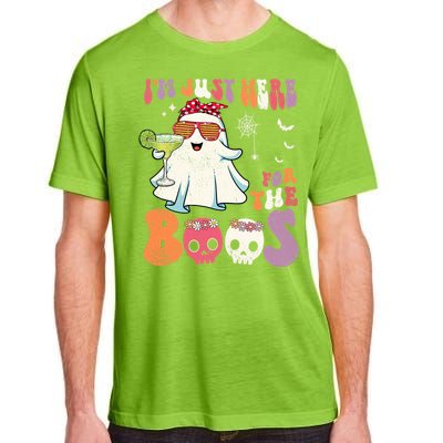 IM Just Here For The Boos Ghost Halloween Margarita Groovy Adult ChromaSoft Performance T-Shirt