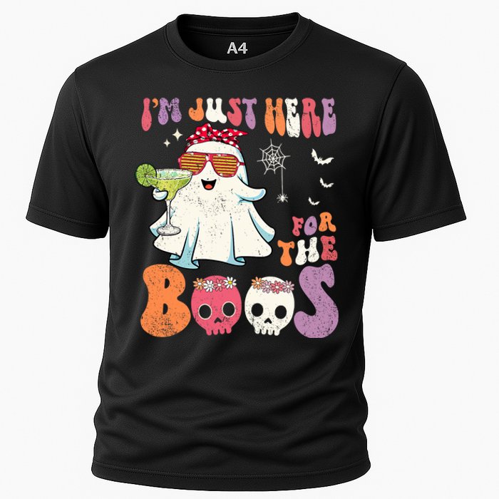 IM Just Here For The Boos Ghost Halloween Margarita Groovy Cooling Performance Crew T-Shirt