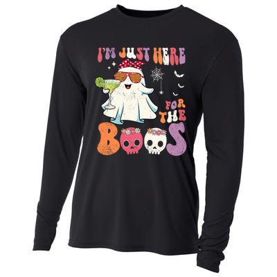 IM Just Here For The Boos Ghost Halloween Margarita Groovy Cooling Performance Long Sleeve Crew