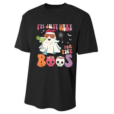 IM Just Here For The Boos Ghost Halloween Margarita Groovy Performance Sprint T-Shirt