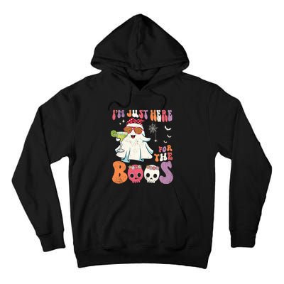 IM Just Here For The Boos Ghost Halloween Margarita Groovy Tall Hoodie