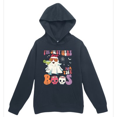 IM Just Here For The Boos Ghost Halloween Margarita Groovy Urban Pullover Hoodie