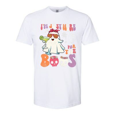 IM Just Here For The Boos Ghost Halloween Margarita Groovy Softstyle CVC T-Shirt