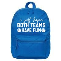 I Just Hope Both Teams Have Fun White Tee Basketball Lovers Gift 16 in Basic Backpack
