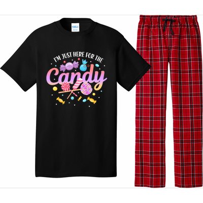 IM Just Here For The Candy Funny Halloween Food Humor Pajama Set