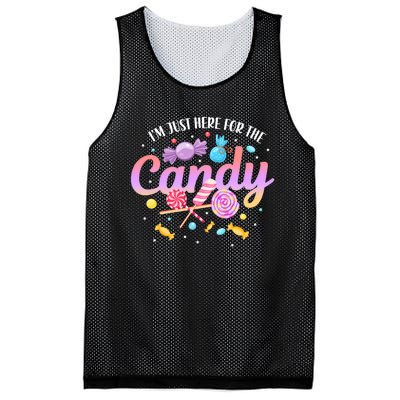 IM Just Here For The Candy Funny Halloween Food Humor Mesh Reversible Basketball Jersey Tank